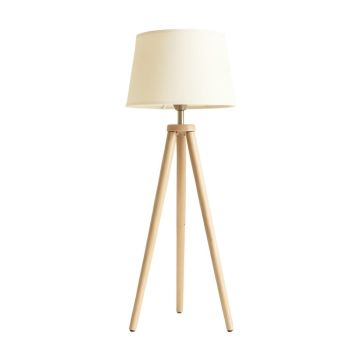 Vale Bluff Floor Lamp With A Plain Fabric Shade - Ivory (synthetic illustration; no displayed measurements)