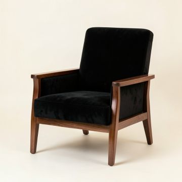 Holly Canyon Upholstered Armchair - Black (synthetic illustration; no displayed measurements)