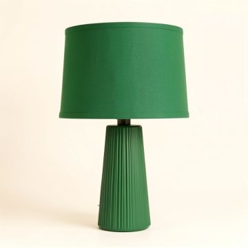 Holly Bend Table Lamp With A Plain Fabric Shade - Green (synthetic illustration; no displayed measurements)