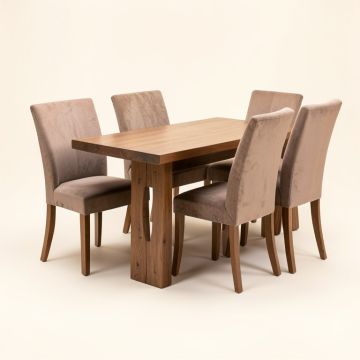 Tunis 5 Piece Solid Wood Dining Set (synthetic illustration; no displayed measurements)