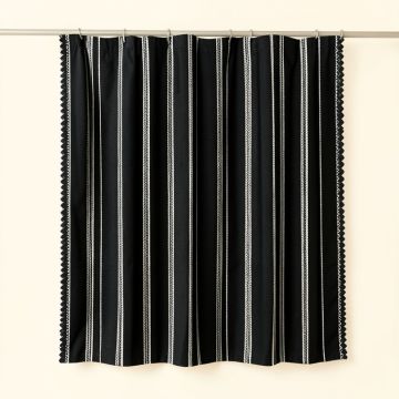 Sage Dell Shower Curtain Hanging Flat From A Plain Rod - Black (synthetic illustration; no displayed measurements)