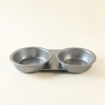 Hill Crossing Pet Feeding Stand With Two Plain Empty Bowls - Gray (synthetic illustration; no displayed measurements)