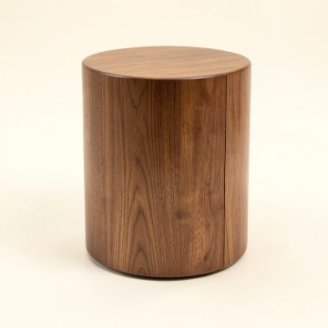 Limones Solid Wood Tray Top Drum End Table (synthetic illustration; no displayed measurements)