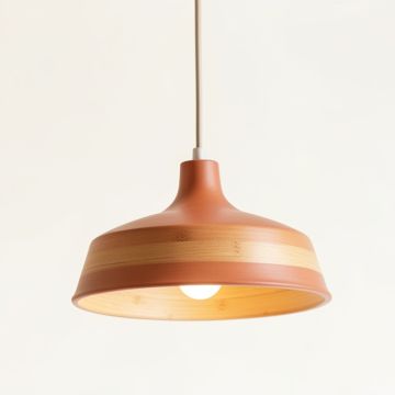 Cedar Bridge Pendant Light Suspended From One Plain Cable - Terracotta (synthetic illustration; no displayed measurements)