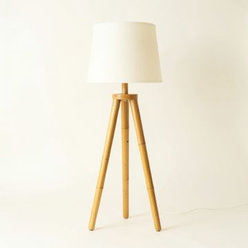 Olive Bend Floor Lamp With A Plain Fabric Shade - Ivory (synthetic illustration; no displayed measurements)