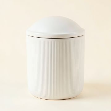 Slate Arc Storage Canister With Lid - White (synthetic illustration; no displayed measurements)