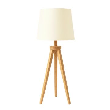 Heath Crossing Floor Lamp With A Plain Fabric Shade - Cream