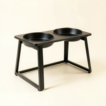 Summit Crossing Pet Feeding Stand With Two Plain Empty Bowls - Black (synthetic illustration; no displayed measurements)