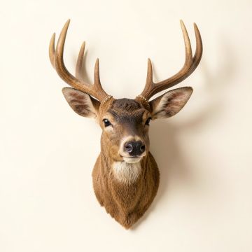Large Deer Head Faux Taxidermy Wall Décor (synthetic illustration; no displayed measurements)