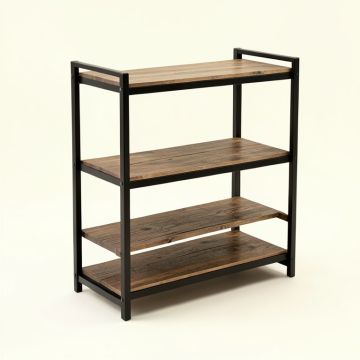 Rustic Z-Frame 3-Level 9 Pair Shoe Rack (synthetic illustration; no displayed measurements)