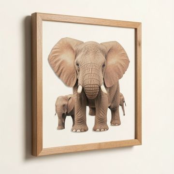 Cutout Collage Elephant Framed Art (synthetic illustration; no displayed measurements)