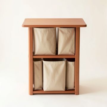 Vale Dell Laundry Sorting Station With Plain Removable Bags - Terracotta (synthetic illustration; no displayed measurements)