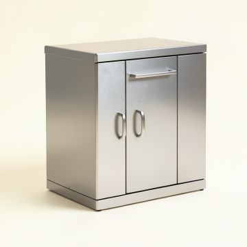 Stainless Steel 2 Door Storage Cabinet (synthetic illustration; no displayed measurements)