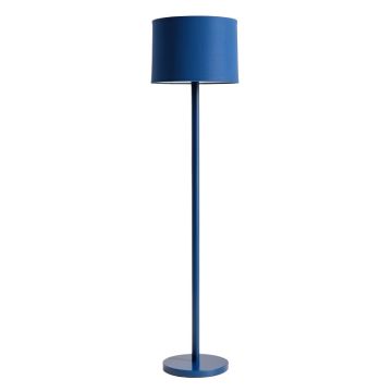 Hill Crest Floor Lamp With A Plain Fabric Shade - Blue