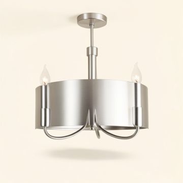5 - Light Candle Style Drum Chandelier (synthetic illustration; no displayed measurements)