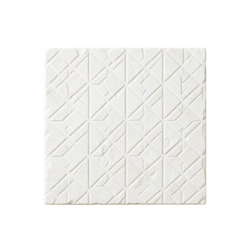 Aspen Branch Uninstalled Square Decorative Tile - White