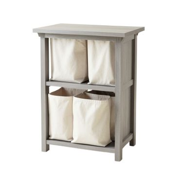 Maple Bluff Laundry Sorting Station With Plain Removable Bags - Gray