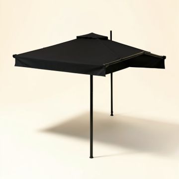 118.1 '' W Manual Retraction Side Awning In Black (synthetic illustration; no displayed measurements)