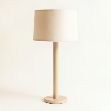 Maple Crest Floor Lamp With A Plain Fabric Shade - Beige (synthetic illustration; no displayed measurements)