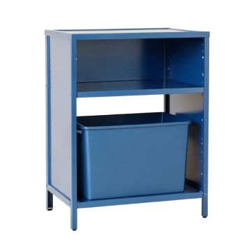 Wren Brook Freestanding Pull-Out Hamper Cabinet - Blue
