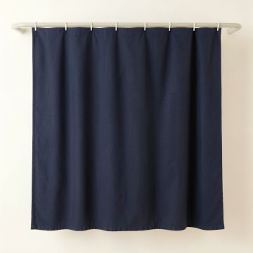 Juniper Arc Shower Curtain Hanging Flat From A Plain Rod (synthetic illustration; no displayed measurements)