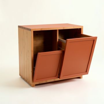 Summit Crest Freestanding Pull-Out Hamper Cabinet - Terracotta (synthetic illustration; no displayed measurements)