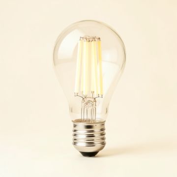 60 Watt Equivalent A19 Led Dimmable Clear Glass Filament Light Bulb (synthetic illustration; no displayed measurements)
