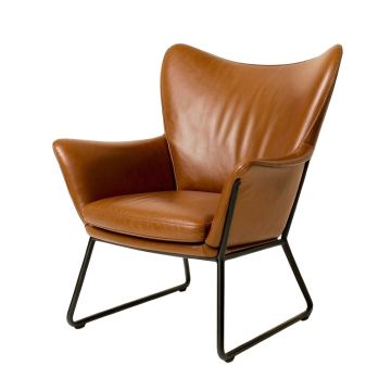 Altieri 29.1 '' Wide Genuine Leather Butterfly Chair