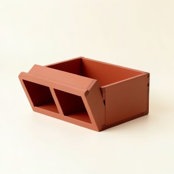 Olive Bend Low Toy Storage Unit - Terracotta (synthetic illustration; no displayed measurements)