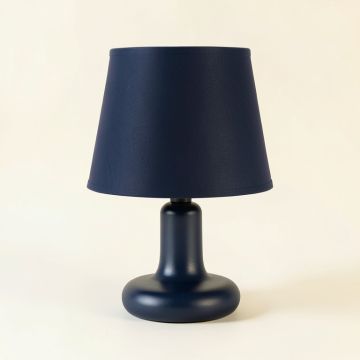 Cove Branch Table Lamp With A Plain Fabric Shade - Navy (synthetic illustration; no displayed measurements)
