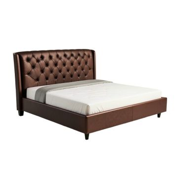 Upholstered Tufted Low Profile Standard Bed