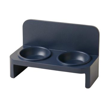 Wren Canyon Pet Feeding Stand With Two Plain Empty Bowls - Navy