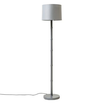 Linden Branch Floor Lamp With A Plain Fabric Shade - Gray (synthetic illustration; no displayed measurements)