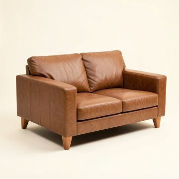 85 '' Faux Leather Square Arm Sofa (synthetic illustration; no displayed measurements)
