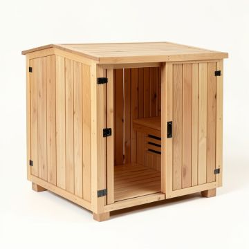 Watoga 2-4 Person Traditional Cedar Steam Sauna In Cedar (synthetic illustration; no displayed measurements)
