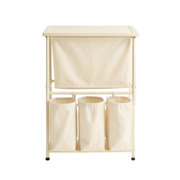 Maple Branch Laundry Sorting Station With Plain Removable Bags - Ivory