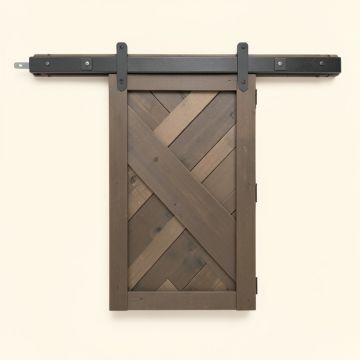 Clinchco Chevron Sliding Standard Single Track Barn Door Hardware Kit (synthetic illustration; no displayed measurements)