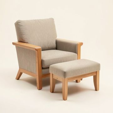 Aine 33.5 '' Wide Armchair And Ottoman (synthetic illustration; no displayed measurements)