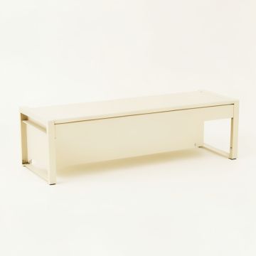 Clay Crossing Narrow Outdoor Storage Bench - Ivory (synthetic illustration; no displayed measurements)