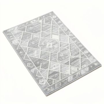Kenmore Geometric Light Gray/Medium Gray/White Area Rug (synthetic illustration; no displayed measurements)