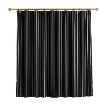 Sage Bluff Shower Curtain Hanging Flat From A Plain Rod - Black