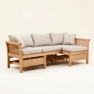 Nathan 7 Piece Teak Sofa Seating Group With Cushions (synthetic illustration; no displayed measurements)