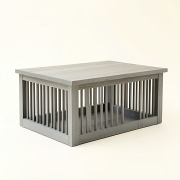 Fern Crest Empty Furniture-Style Pet Crate - Gray (synthetic illustration; no displayed measurements)