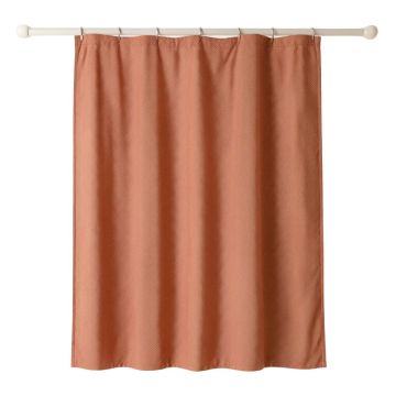 Cove Branch Shower Curtain Hanging Flat From A Plain Rod - Terracotta