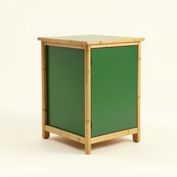 Juniper Brook Freestanding Pull-Out Hamper Cabinet - Green (synthetic illustration; no displayed measurements)