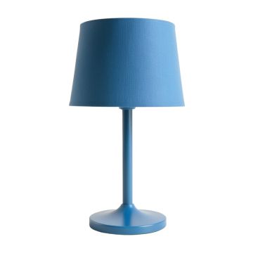 Summit Bridge Table Lamp With A Plain Fabric Shade - Blue