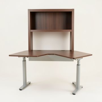 Hanrahan Height Adjustable L-Shape Standing Desk With Hutch (synthetic illustration; no displayed measurements)