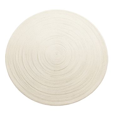 Fern Bend Round Area Rug - Cream