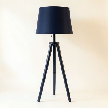 Bay Arc Floor Lamp With A Plain Fabric Shade (synthetic illustration; no displayed measurements)