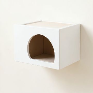 Clay Field Wall-Mounted Cat Perch - White (synthetic illustration; no displayed measurements)